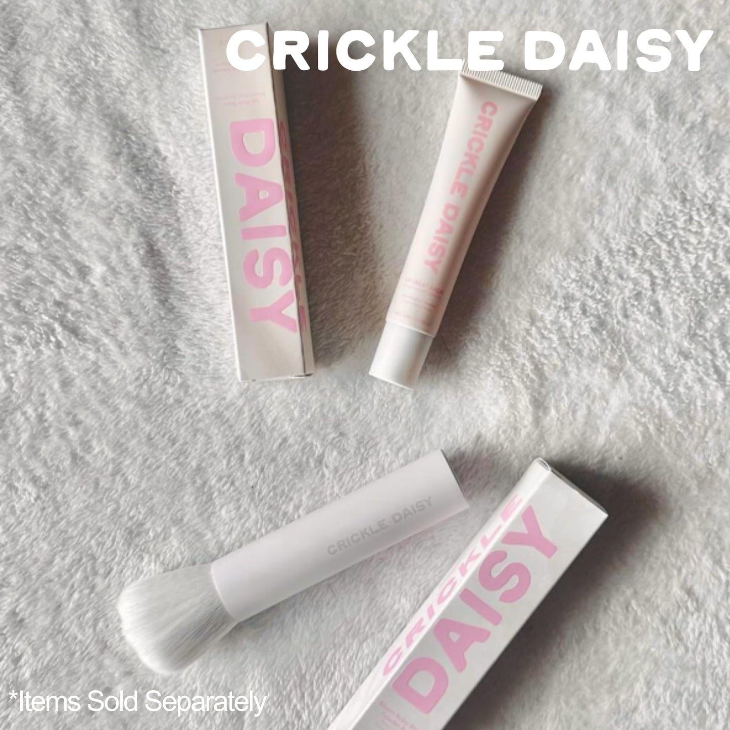 CRICKLE DAISY Bloom Baby Powder Brushes - Ultra-Soft Vegan Fibers, Foundation Blending Brush, Highlight Your Skin's Natural Beauty - Perfect for Makeup Powder Application, Blush, Vanilla Scented