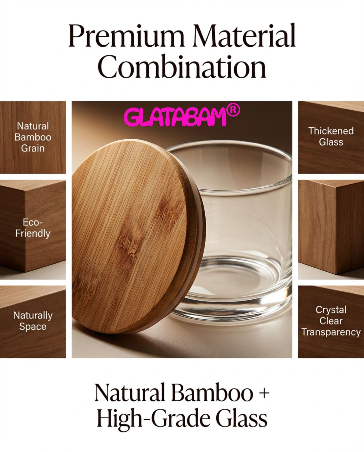 GLATABAM 4 OZ Candle Jars 12 Pack - Bulk Glass Candle Making Jars with Bamboo Lids & Labels, Heat Resistant Empty Reusable Candle Vessel for Containers(Green)