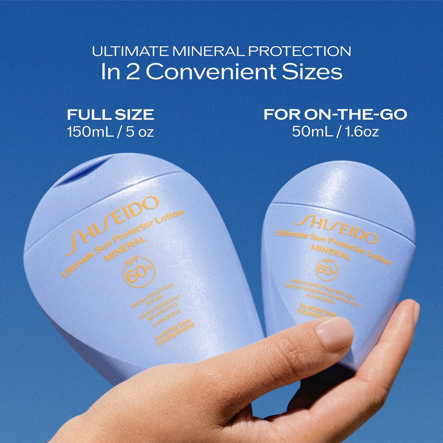 Shiseido Ultimate Sun Protector Lotion Mineral SPF 60+ - Sheer, Broad-Spectrum Sunscreen for Face & Body - Visibly Improves Fine Lines, Smoothness & Skin Tone - Fragrance Free, All Skin Types - 50 mL