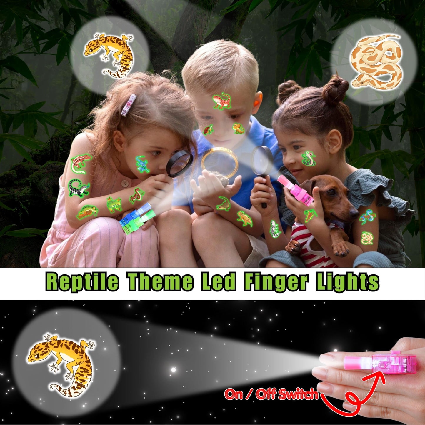 72 PCS Reptile Party Favors for Boys and Girls