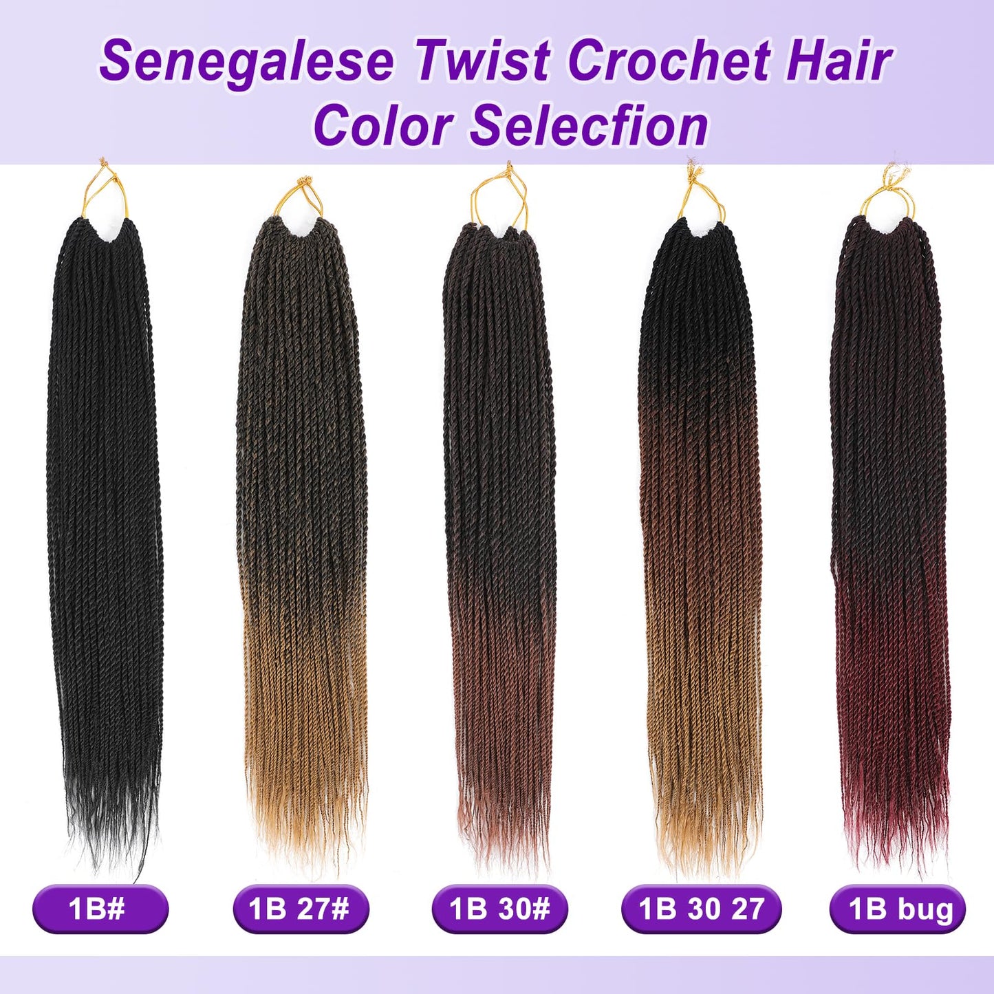 Senegalese Twist Crochet Hair for Women 22 Inch 8 Packs Pre Looped Crochet Braids Small Twist Braids Mini Twist Crochet Hair Natural Black