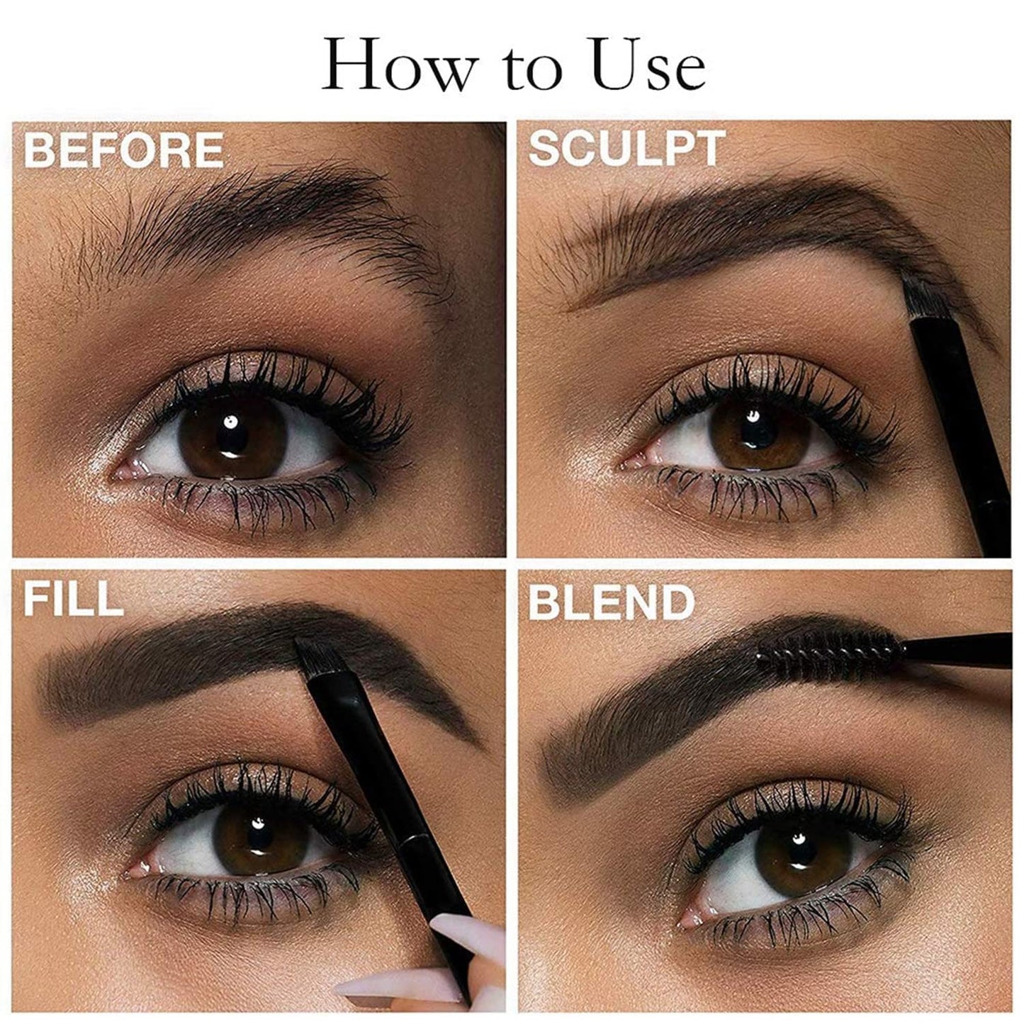 MAEPEOR 12 Colors Eyebrow Pomade Full-pigmented Long Lasting Waterproof Cream Gel Filling & Shaping Tinted Eyebrows Enhancers With Brush for Daily or Cosplay (02 Dark Brow)
