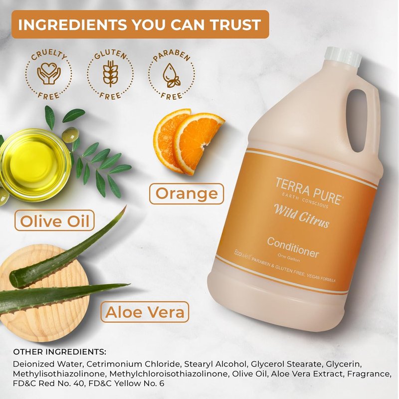 Terra Pure Conditioner - Luxury Hotel Toiletry 1 Gallon Refill | 128 oz for Soap Dispensers