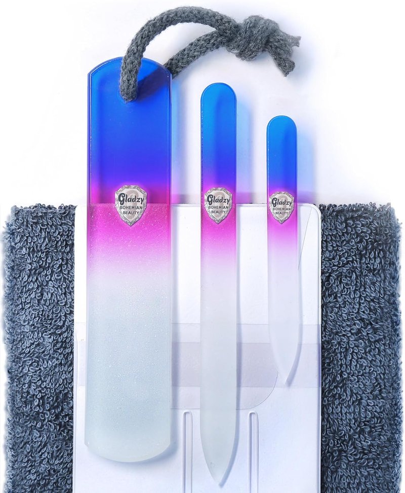 Genuine Czech Glass Nail File Set - Professional Double-Sided Callus Remover & Foot Rasp | Manicure & Pedicure Tools