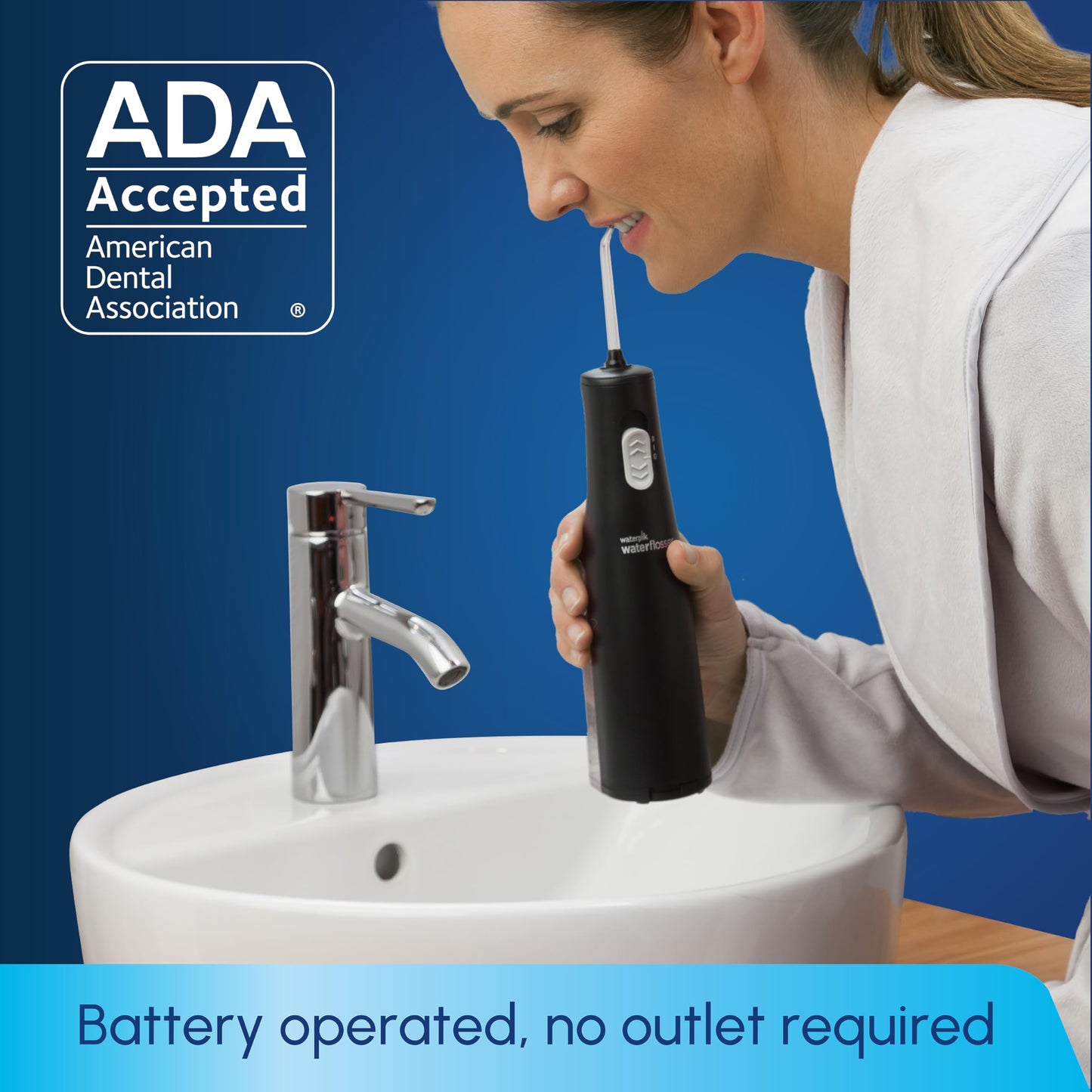 Waterpik Cordless Express Water Flosser, Battery Operated & Portable for Travel & Home, ADA Accepted, Waterproof for Shower Use, Black WF-02, Packaging May Vary