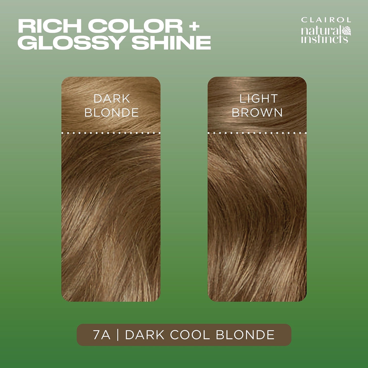 Clairol Natural Instincts Demi-Permanent Hair Dye, 7A Dark Cool Blonde | Ammonia‑Free, Vegan Hair Color with Coconut Oil & Aloe Vera | Pack of 1
