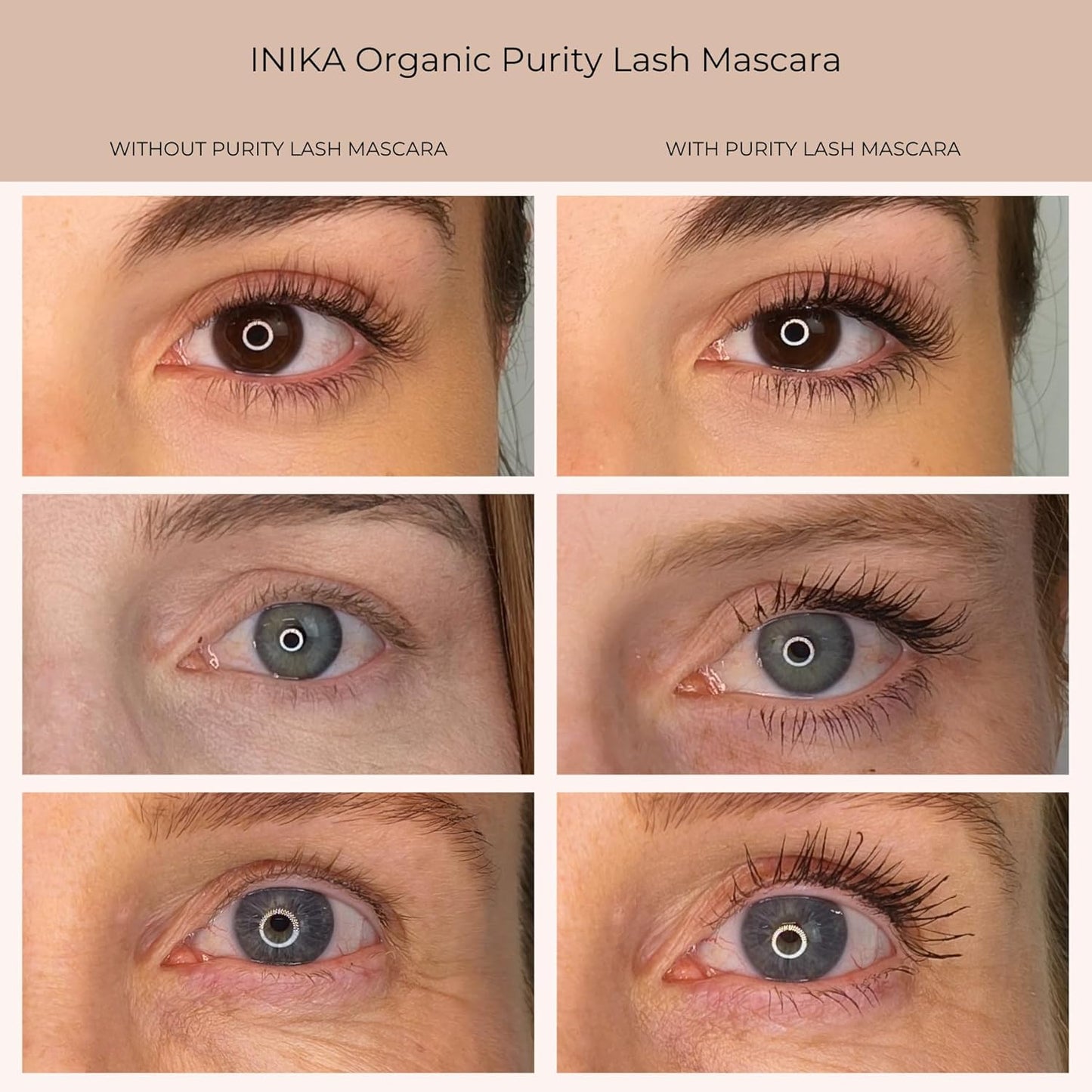 INIKA Organic Purity Lash Mascara - Certified Organic, Sensitive Eye Formula | Nourishing, Long Lasting, Non-Clumping, Black