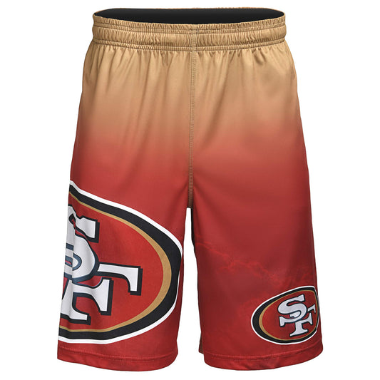 FOCO Men's Football Team Gradient Big Logo Training Shorts, Color, Large