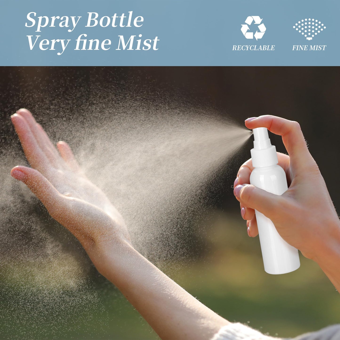 YEUIKERR 36 Pack White Small Spray Bottles 4 oz/120 ml Plastic Spray Bottles, Fine Mist Empty Small Travel Spray Bottle, Refillable Mini Sprayer Empty Bottle Bulk with Funnels and Labels