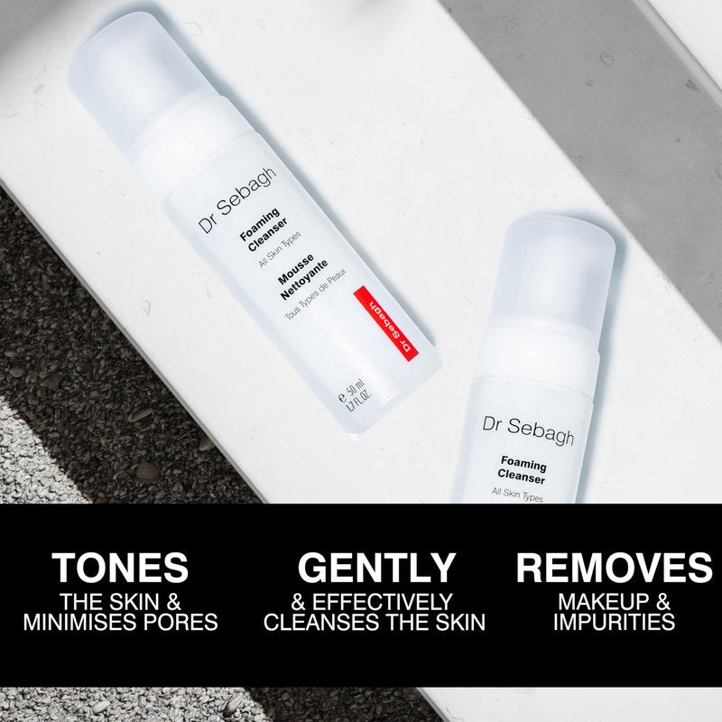 Dr Sebagh 2-in-1 Toner & Cleanser (1.7 fl oz) - Gentle Face Wash - Deep Pore Cleanser & Makeup Remover - Foam Cleanser for Oily Skin - Award-Winning
