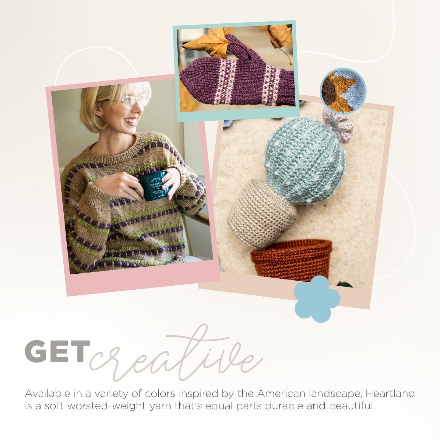 Lion Brand Yarn Heartland Yarn, Worsted-Weight Yarn for Knitting, Crocheting, and Crafting, 1 Pack, Acadia