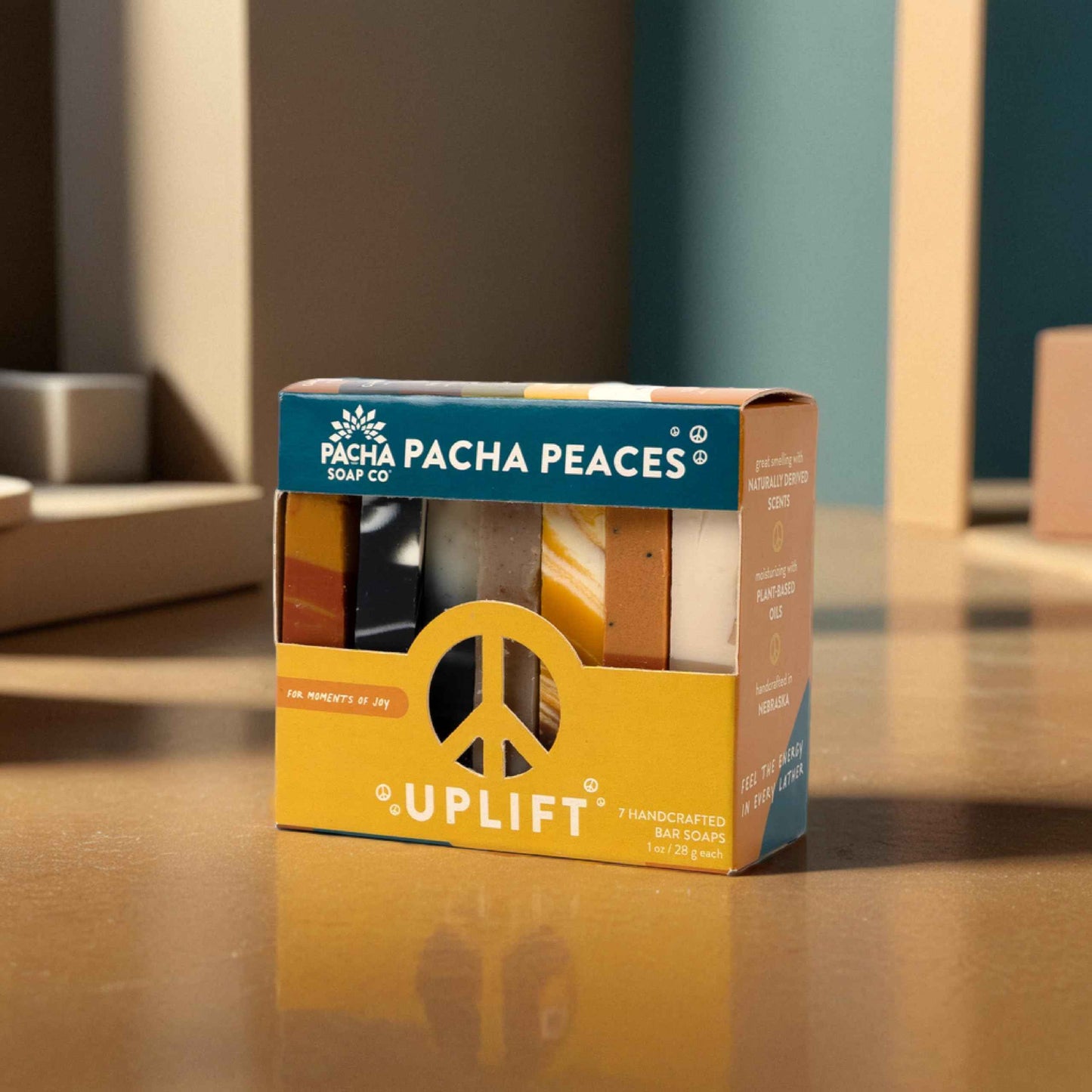 Pacha Soap Co. Bar Soap, Pacha Peaces, Uplift & Calm Bundle, 2-Pack (4 oz ea) - Premium, Handcrafted, Hydrating, Natural Hand Cleanser, Face & Body Wash, Soothing Essential Oils