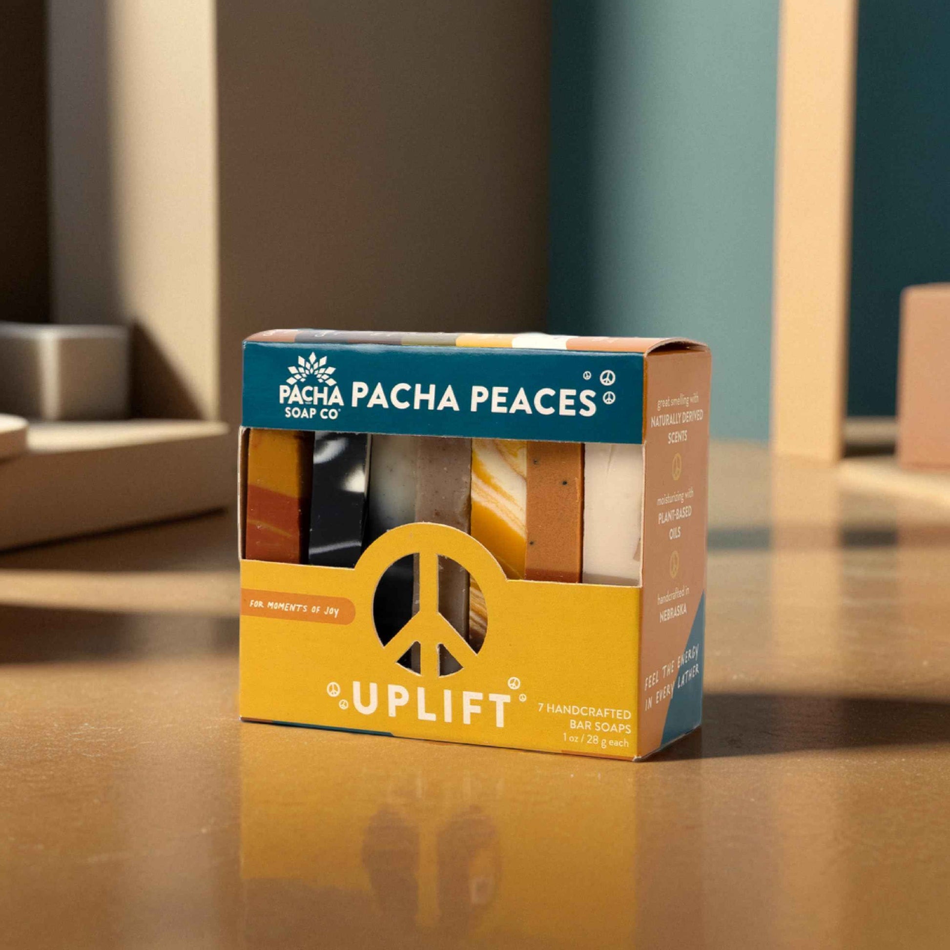 Pacha Soap Co. Bar Soap, Pacha Peaces, Uplift & Calm Bundle, 2-Pack (4 oz ea) - Premium, Handcrafted, Hydrating, Natural Hand Cleanser, Face & Body Wash, Soothing Essential Oils