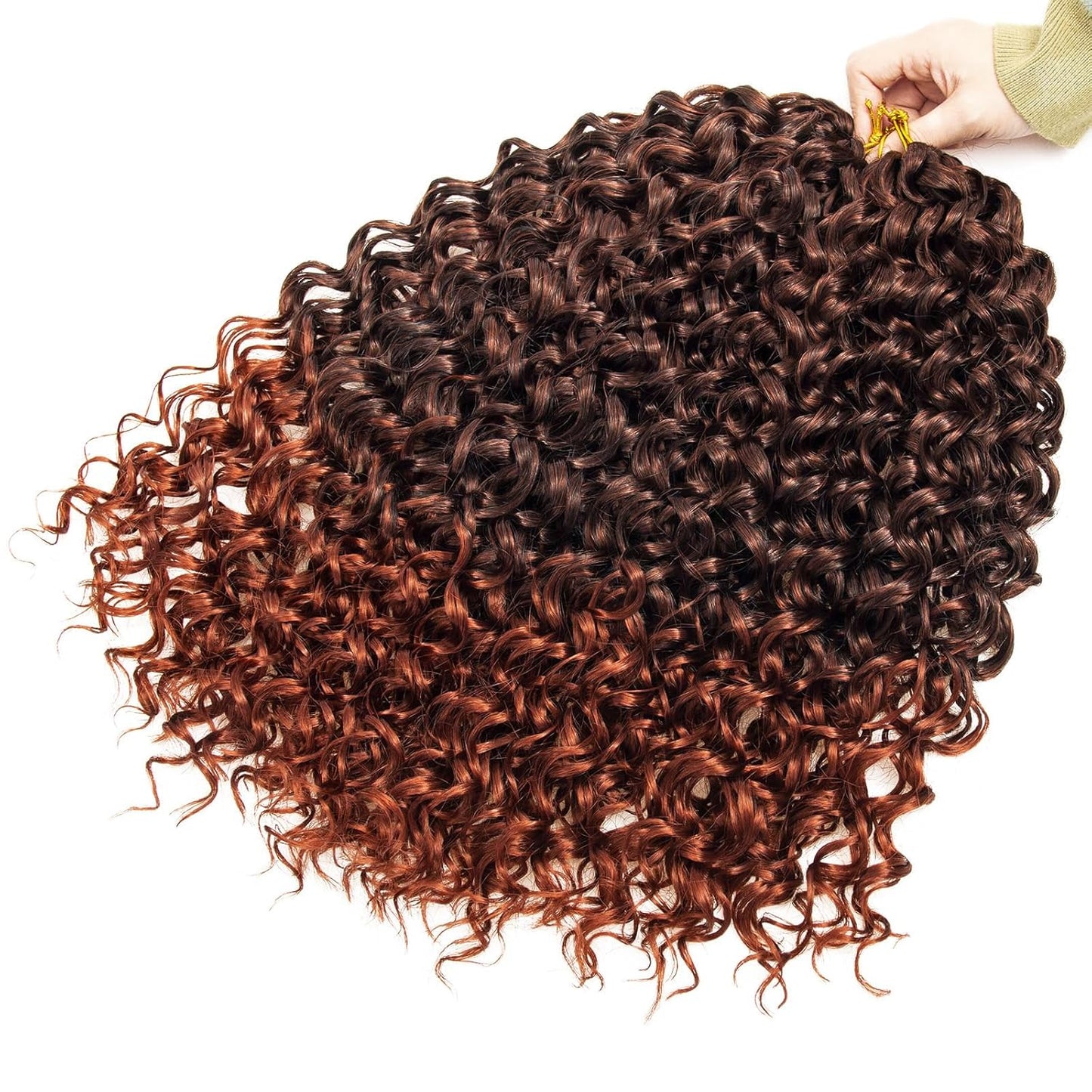 GoGo Curl Crochet Hair - 24-Inch Ombre Water Wave Synthetic Braids | 7 Packs, Deep Wave Extensions