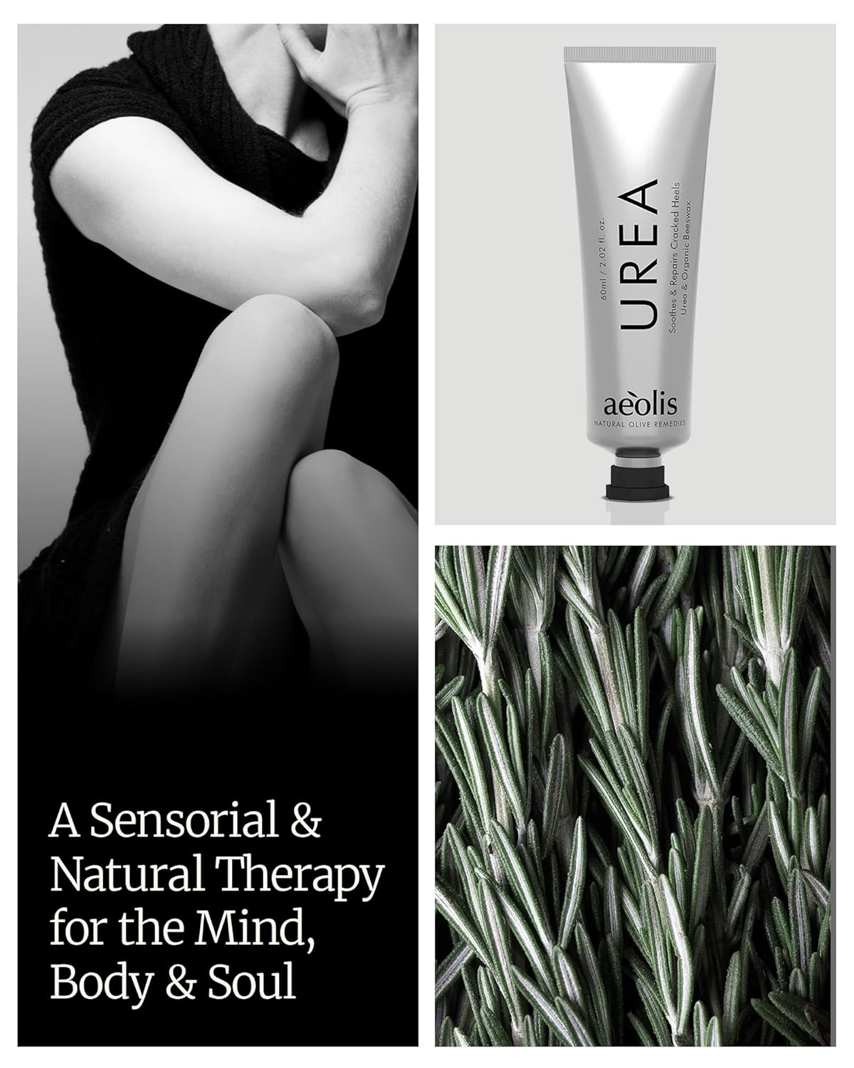 AEOLIS 10% Urea Foot Cream - Deep Moisturizing Treatment for Cracked Heels with Beeswax, Shea Butter & Aloe Vera | 2.03 fl oz