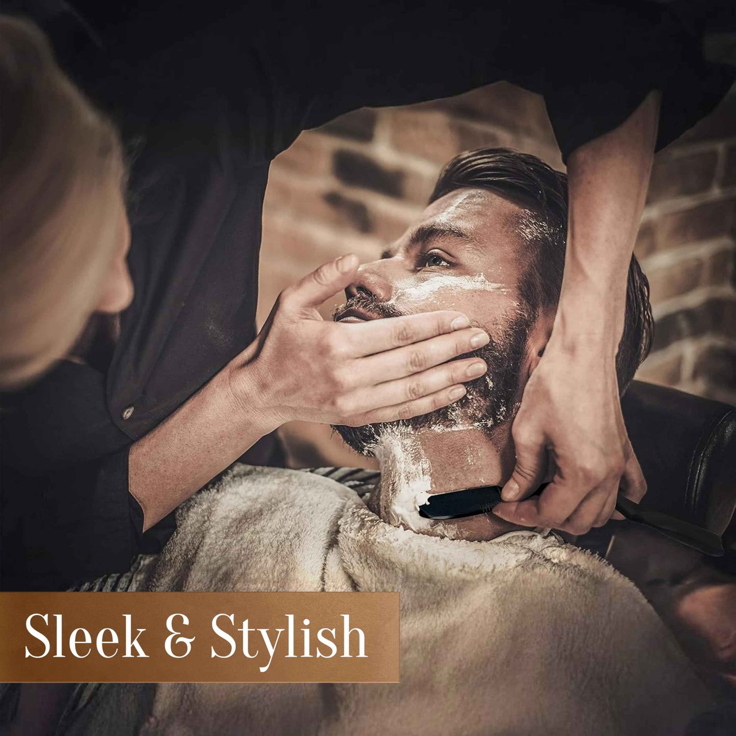 Facón Straight Razors for Men - Professional Barber Straight Edge Razor Kit with 100 Blades,Japanese Stainless Steel Barbero Shaver for a Smooth & Precise Shave, Premium Barber Razor for Men's Shaving