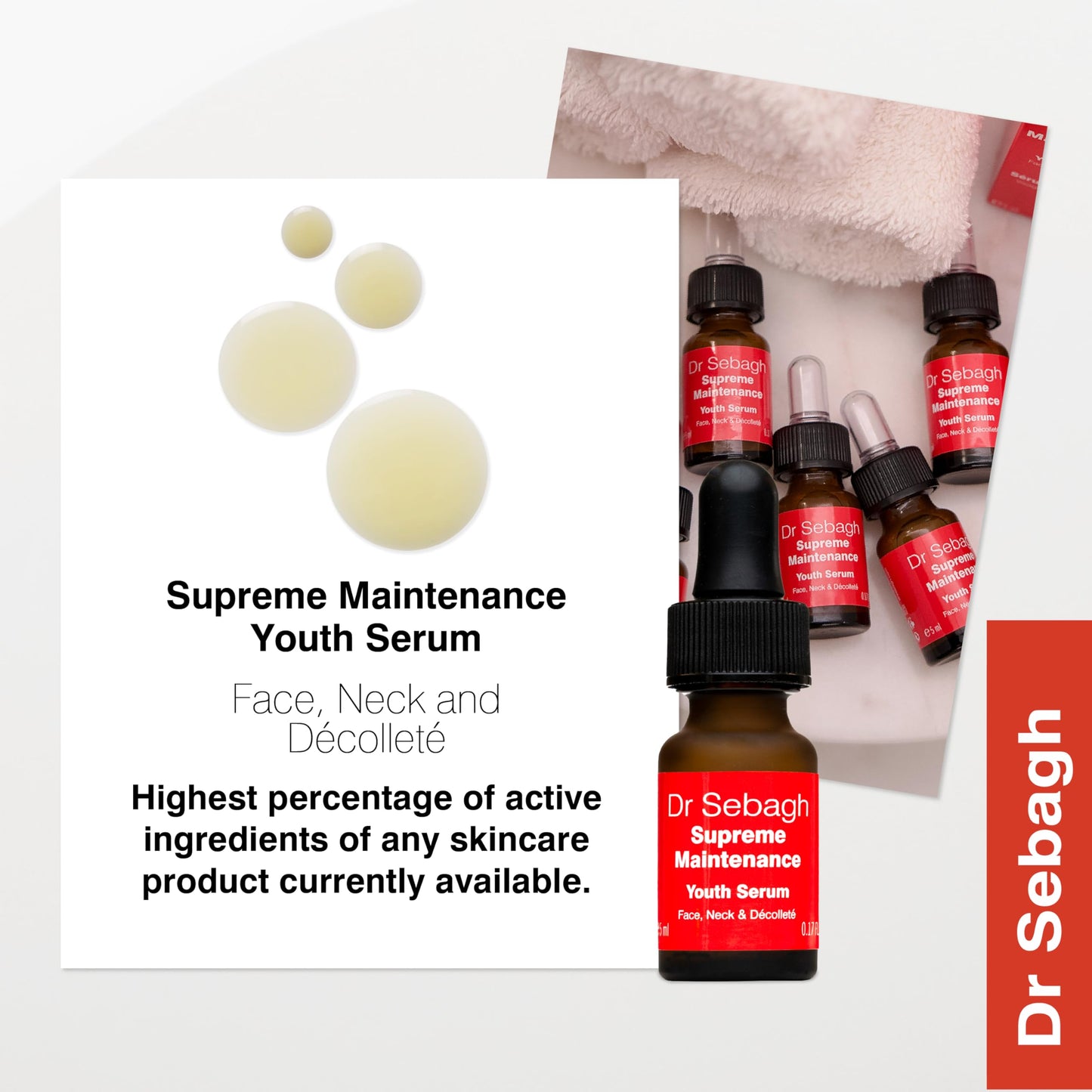 Dr Sebagh Supreme Maintenance Youth Serum (0.17 fl oz) - Award-Winning Anti Aging Resveratrol Serum for Face - Collagen-Boosting Hydrating - Advanced Resveratrol Skin Care Treatment