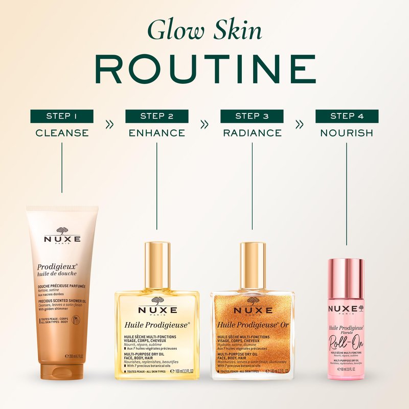 NUXE Huile Prodigieuse Multi-Purpose Dry Oil - Radiant Glow and Lightweight Hydration for Face, Body & Hair. Nourishes, Repairs and Enhances