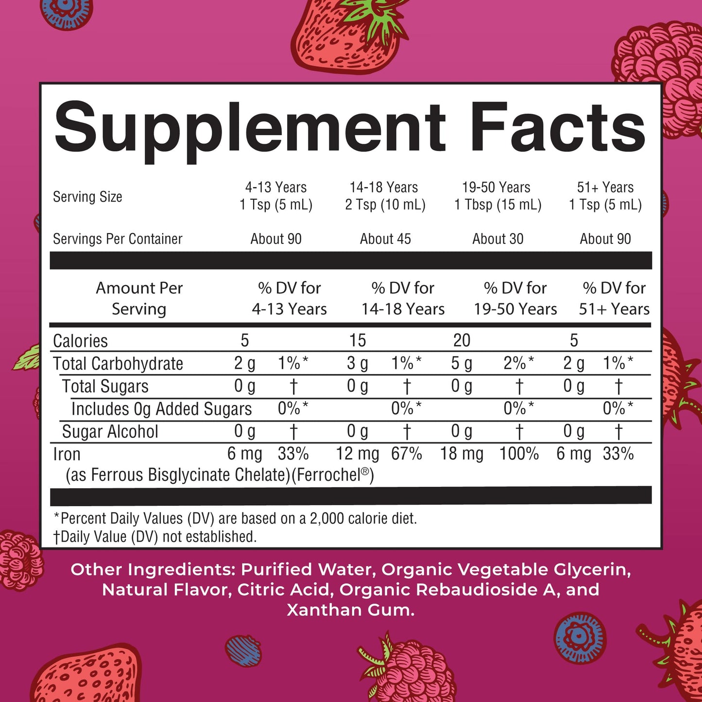 Iron Supplement for Women Men & Kids | Liquid Iron Supplement for Women Men & Kids | Iron for Healthy Blood & Oxygen | Ages 4 & Up | Sugar Free | Vegan | Non-GMO | Gluten Free | 16 Fl Oz
