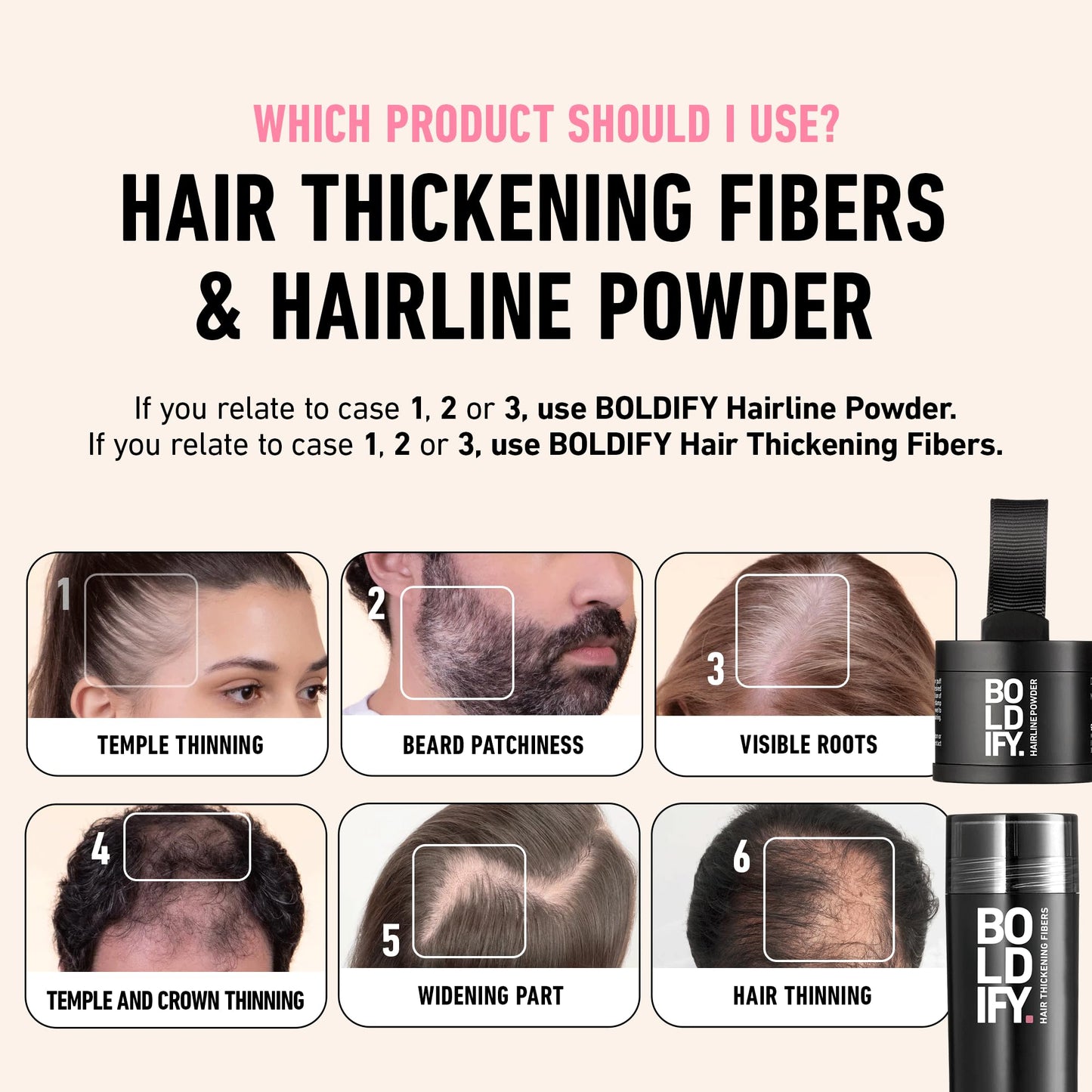 BOLDIFY Hair Fibers (12g) - Fill In Thinning and Fine Hair for an Instantly Fuller, Thicker Look - 14 Shades for Women & Men - Medium Brown