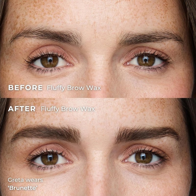 Wunderbrow Fluffy Brow Wax - 16 Hour Hold, Smudgeproof & Water Resistant | Brunette Shade