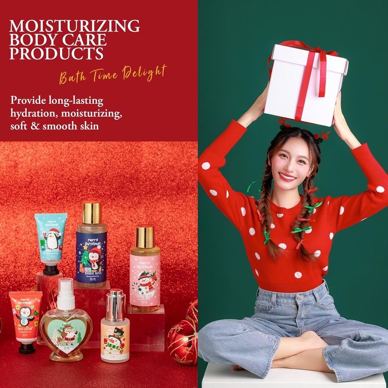 16-Piece Advent Calendar 2025 | Luxury Christmas Gift Box for Women, Mom & Sister - Bath and Body Gift Set