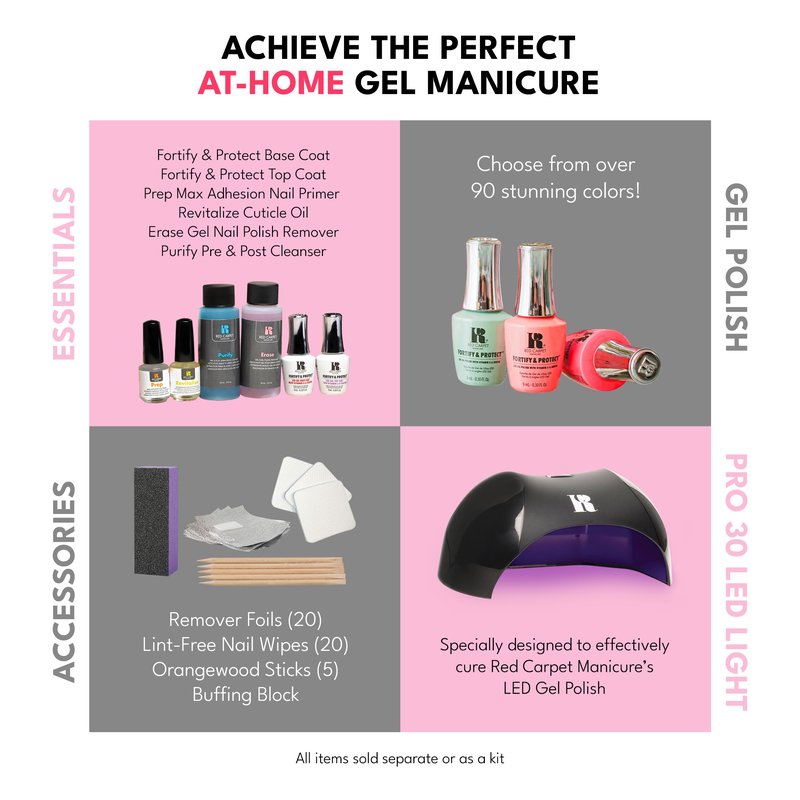 RC Red Carpet Manicure Erase Gel Nail Polish Remover - Soak-Off Formula for Fast, Gentle Removal, Non-Damaging Nail Care, Easy Gel Removal, Ideal for At-Home Use, 16 Fl Oz.