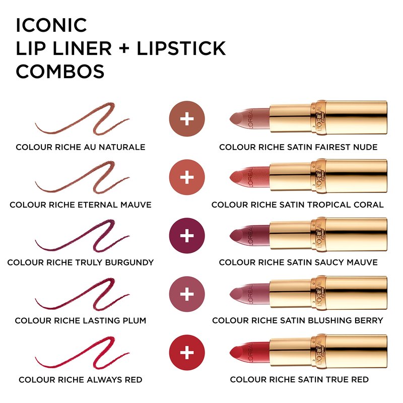 L'Oréal Paris Colour Riche Lip Liner, Truly Burgundy, 0.007 oz.