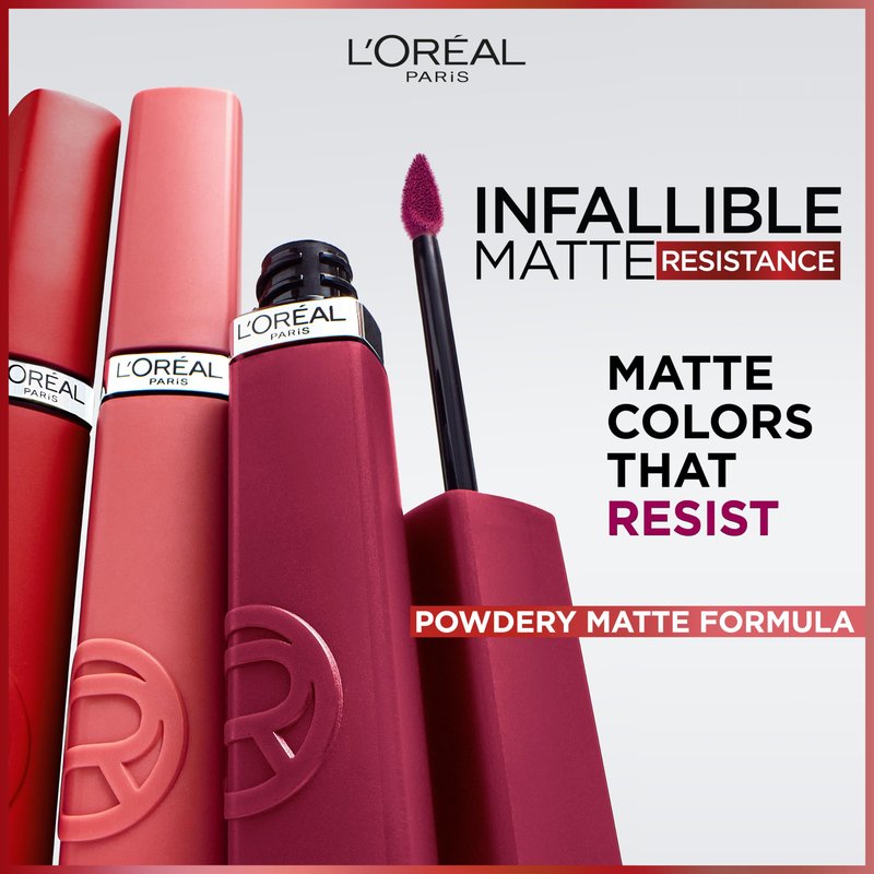 L’Oréal Paris Infallible Matte Resistance Liquid Lipstick Bundle, Breakfast In Bed & Wine Not, Pack of 2