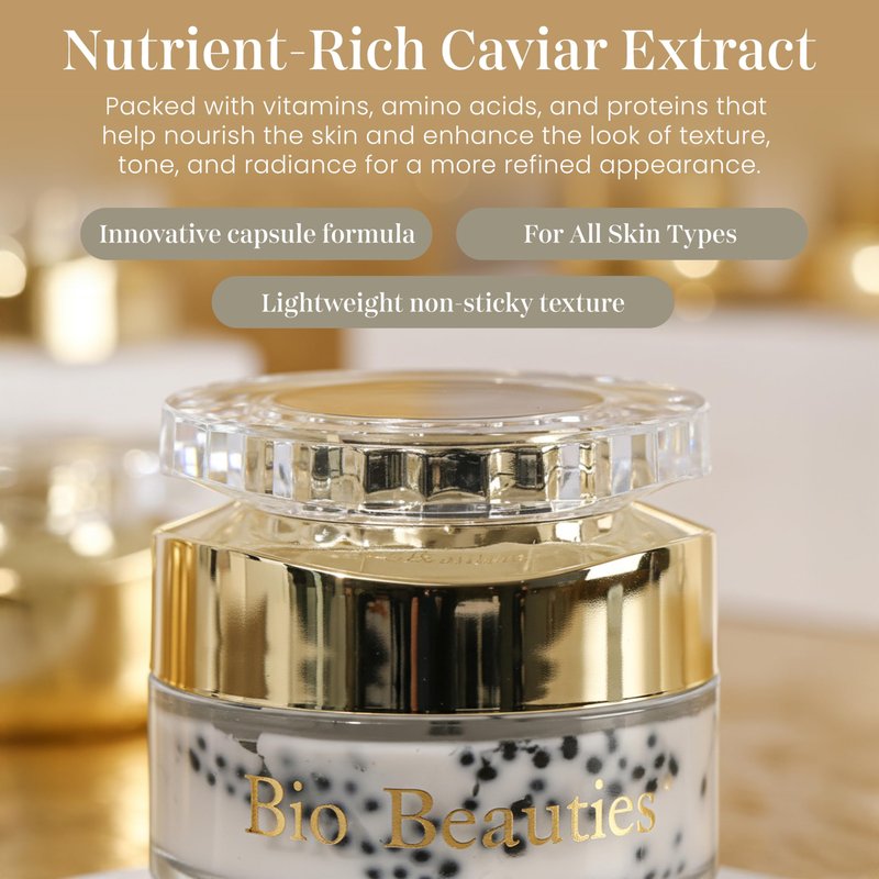 Caviar Face & Neck Cream with Niacinamide & Coq10 - Anti-Aging Face Cream with Hyaluronic Acid, Squalane & Marine Collagen for Firming & Hydration – Lightweight Moisturizer for Youthful Glowing Skin