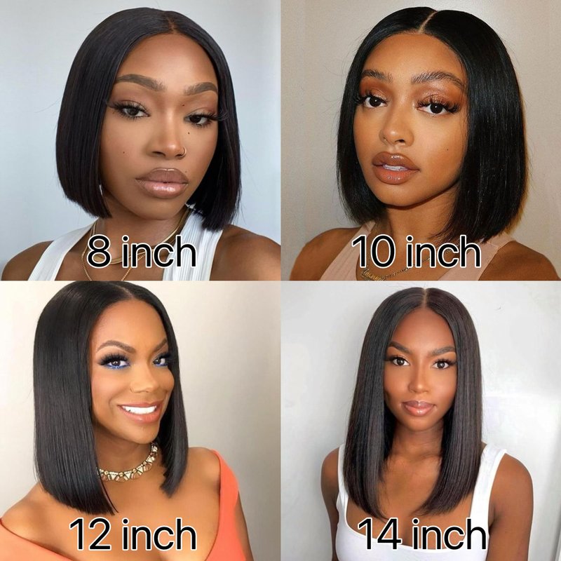 Short Bob Wig Human Hair 13x4 HD Transparent Lace Front Wigs Human Hair Pre Plucked with Baby Hair Glueless Wigs Human Hair 180% Density Straight Frontal Lace Wigs for Women Natural Color 8 Inch