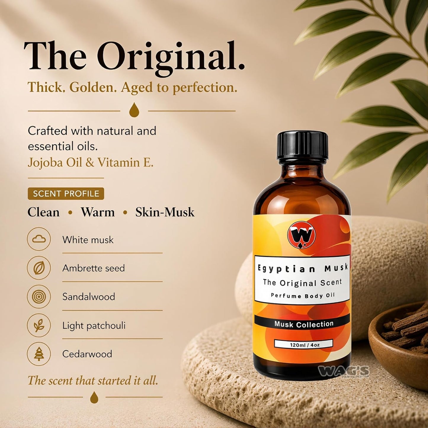Egyptian Musk Oil - Premium Fragrance Oil in 1oz to 4oz Glass Bottles | Roll-On & Standard Sizes
