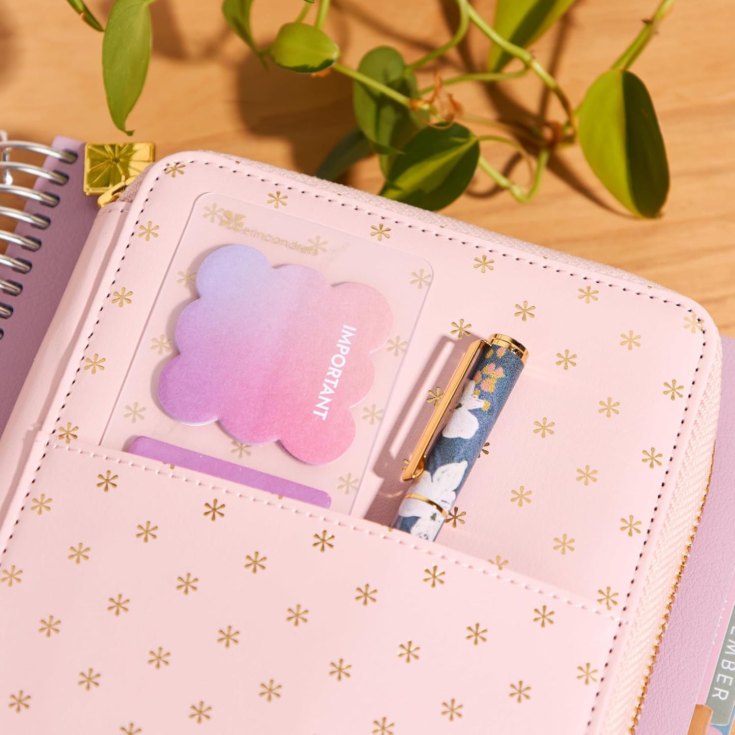 Erin Condren Ultimate Planner Accessory Pouch - Vegan Leather Organizer with Inside Pockets & Extended Zipper | Perfect for Planners