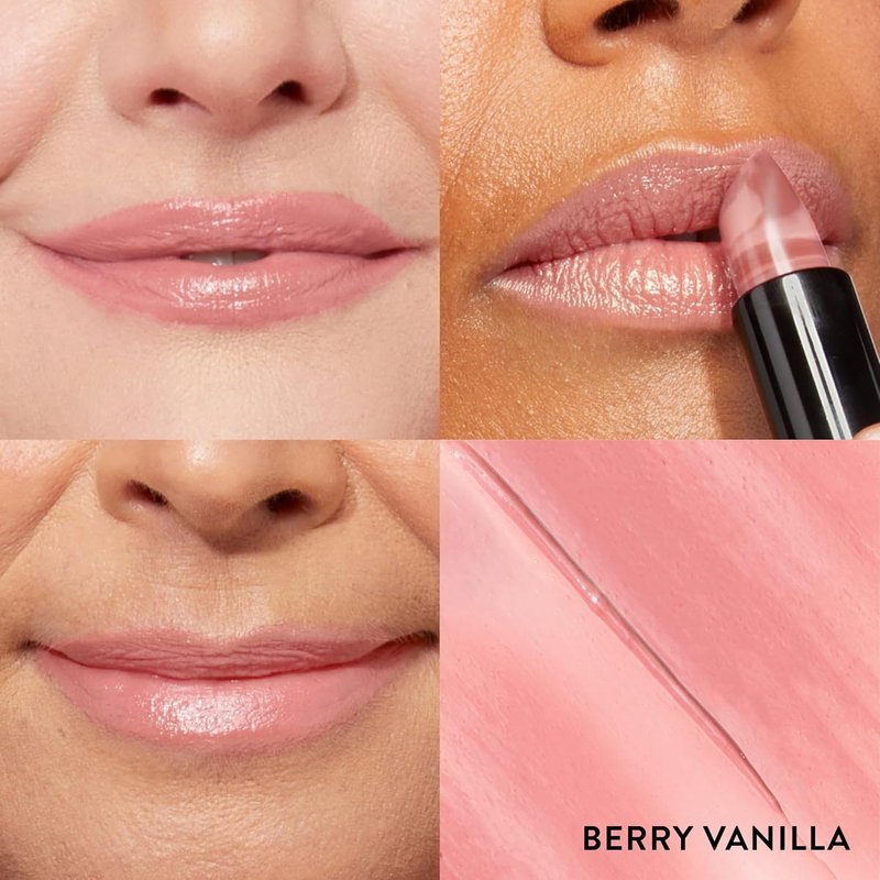 Laura Geller Italian Marble Sheer Lipstick - Berry Vanilla | Hydrating, Lightweight Formula with Vitamin E