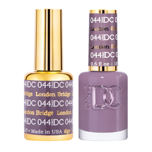 DND DC Gel Polish Set, Purple Collection, UV/LED Gel Polish and Air Dry Nail Lacquer, Matching Chip-Free Polish Duo, 044 London Bridge, 0.5 Fl Oz