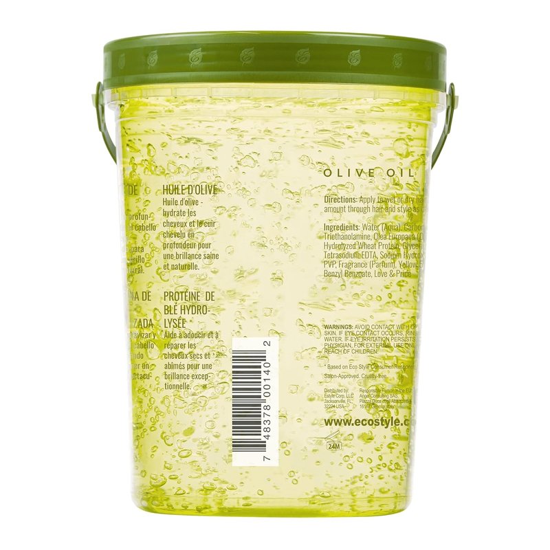 Eco Style Gel Olive Oil Styling Gel - Adds Shine & Tames Split Ends | 80 oz, Nourishing Formula for All Hair Types