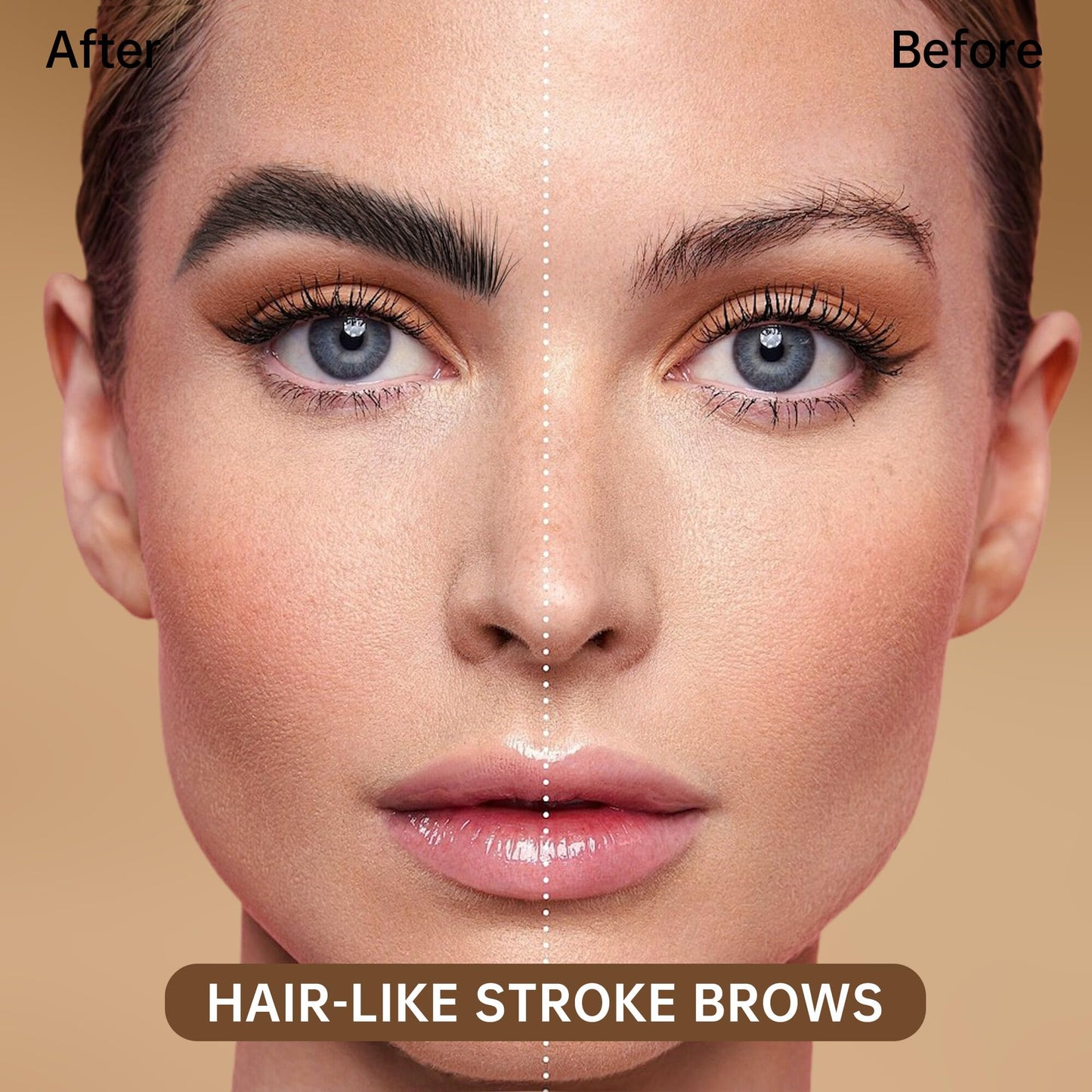 MAKI YIKA Microblading Eyebrow Pencil, Waterproof Eyebrow Pen with 4 Tip Brow Pen and Precise Brow Pencil to Create Natural Hair-Like Brows with Dual-ended Eyebrow Brush (A-Light Brown)