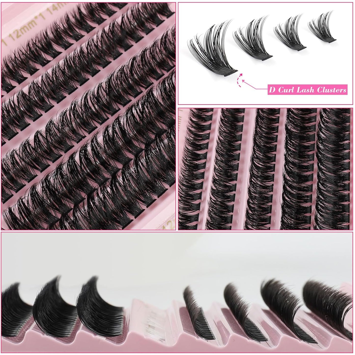 Eyelash Extension Kit - 167 Pieces DIY Individual Eyelashes | D Curl 8-16mm with Bond & Remover