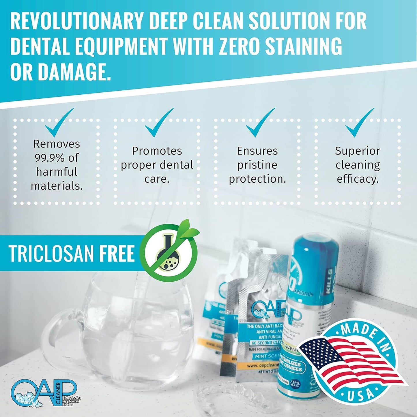 OAP Cleaner - Dental & Ortho Appliance Foam Cleaner | 3-4 Month Supply for Effective Sterilization