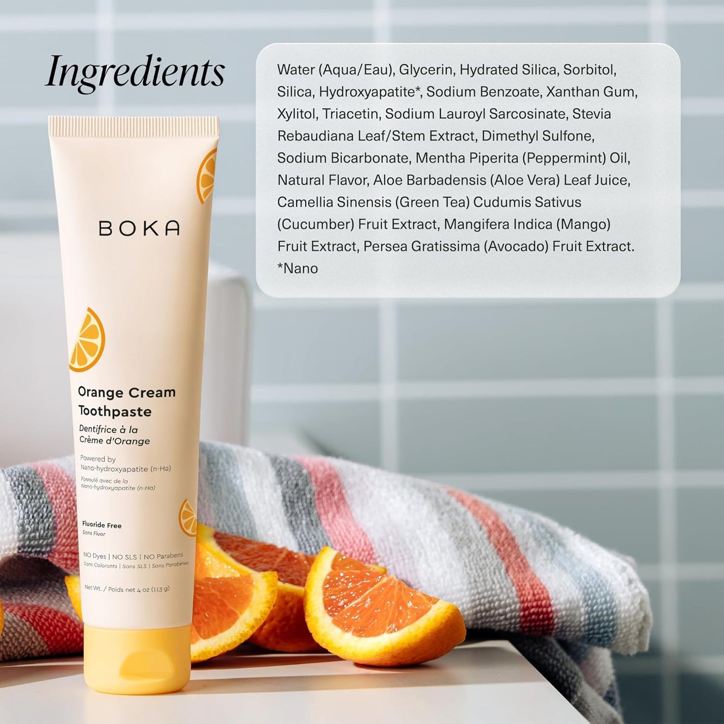 Fluoride-Free Nano Hydroxyapatite Toothpaste - Orange Cream Flavor | 4 oz, 3-Pack