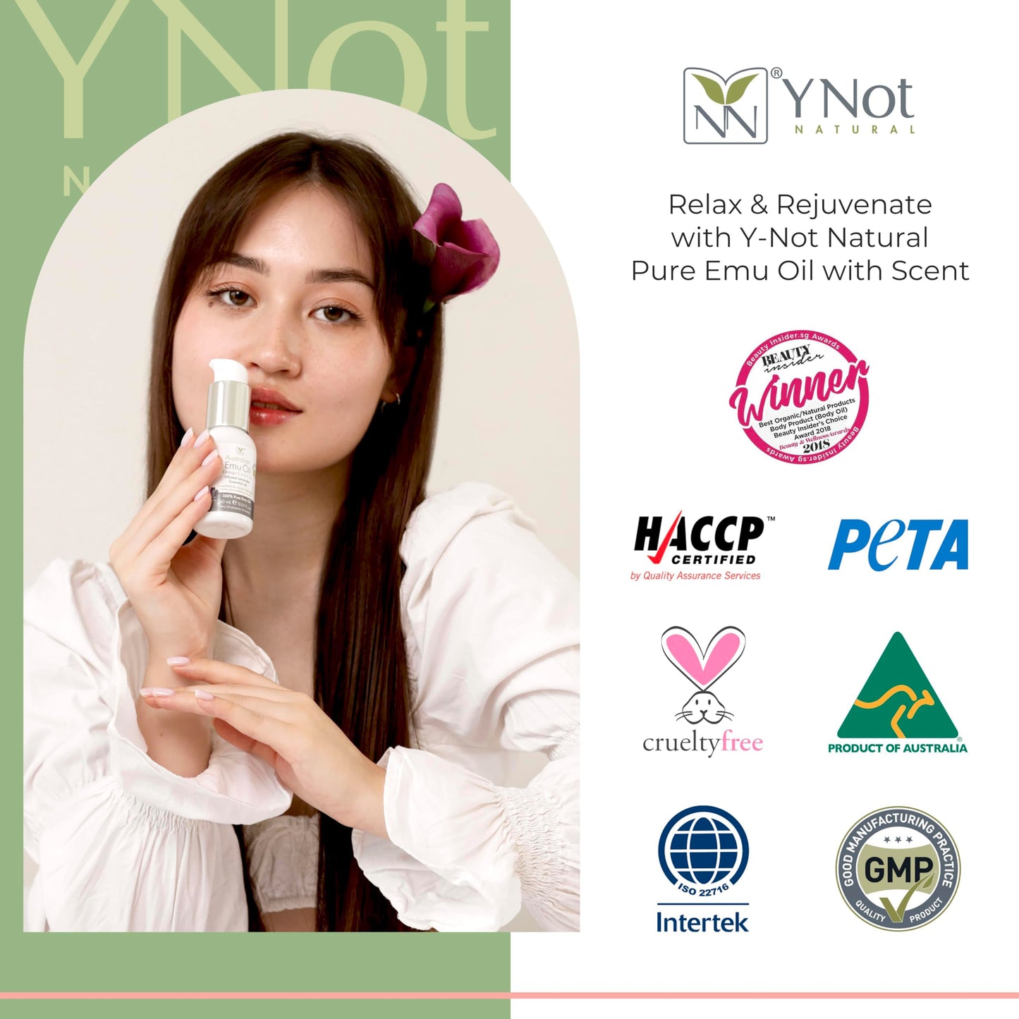 Y Not Natural Pure Emu Oil - Organic Moisture for Face, Body, Hair, Scalp & Nails - Rich in Omega 3-6-9, Vitamins & Essential Minerals - Australian Emu Oil (200ml) 6.76 fl oz - Lemon Lime