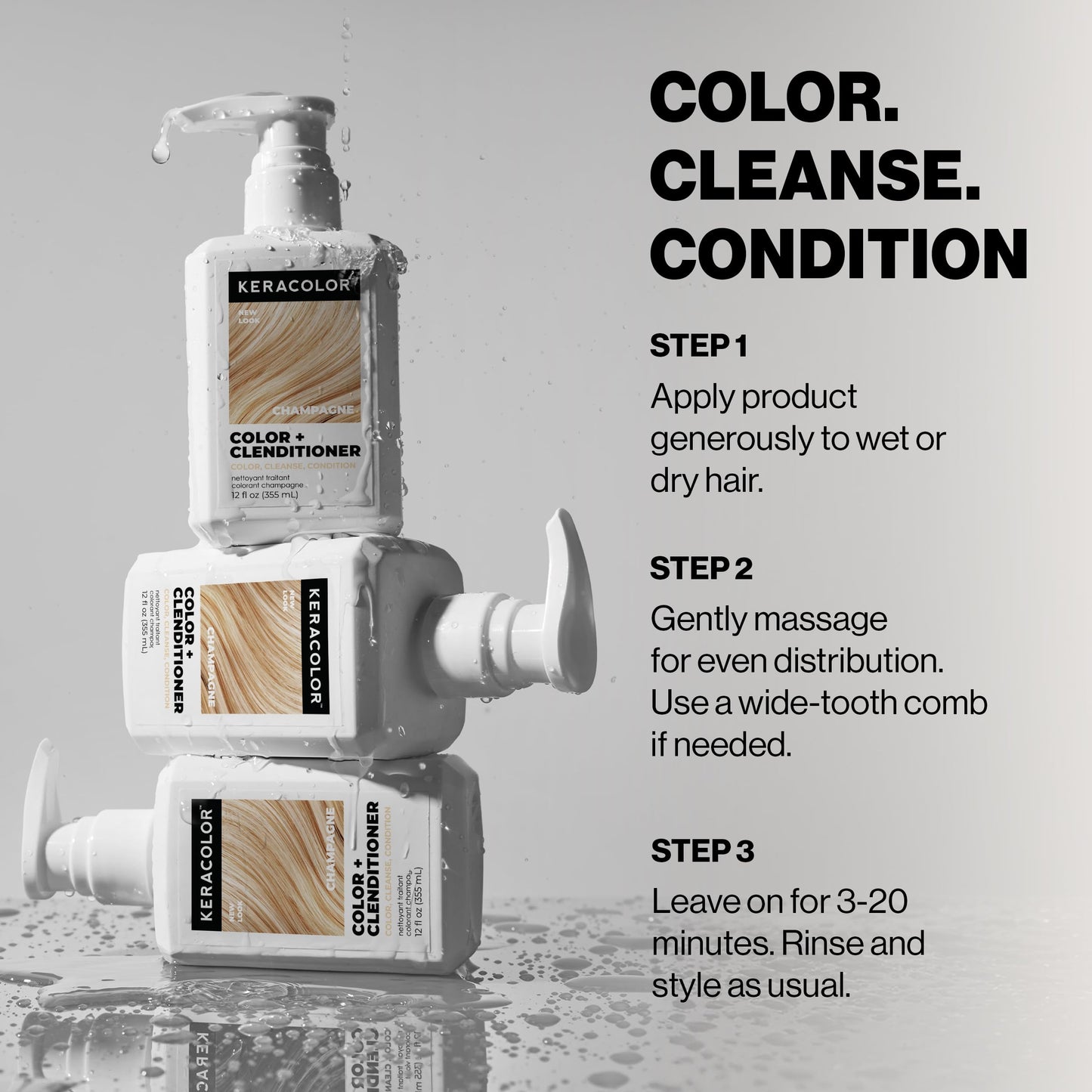 Keracolor Clenditioner HONEY Hair Dye - Semi Permanent Hair Color Depositing Conditioner, Cruelty-free, 33.8 Fl Oz