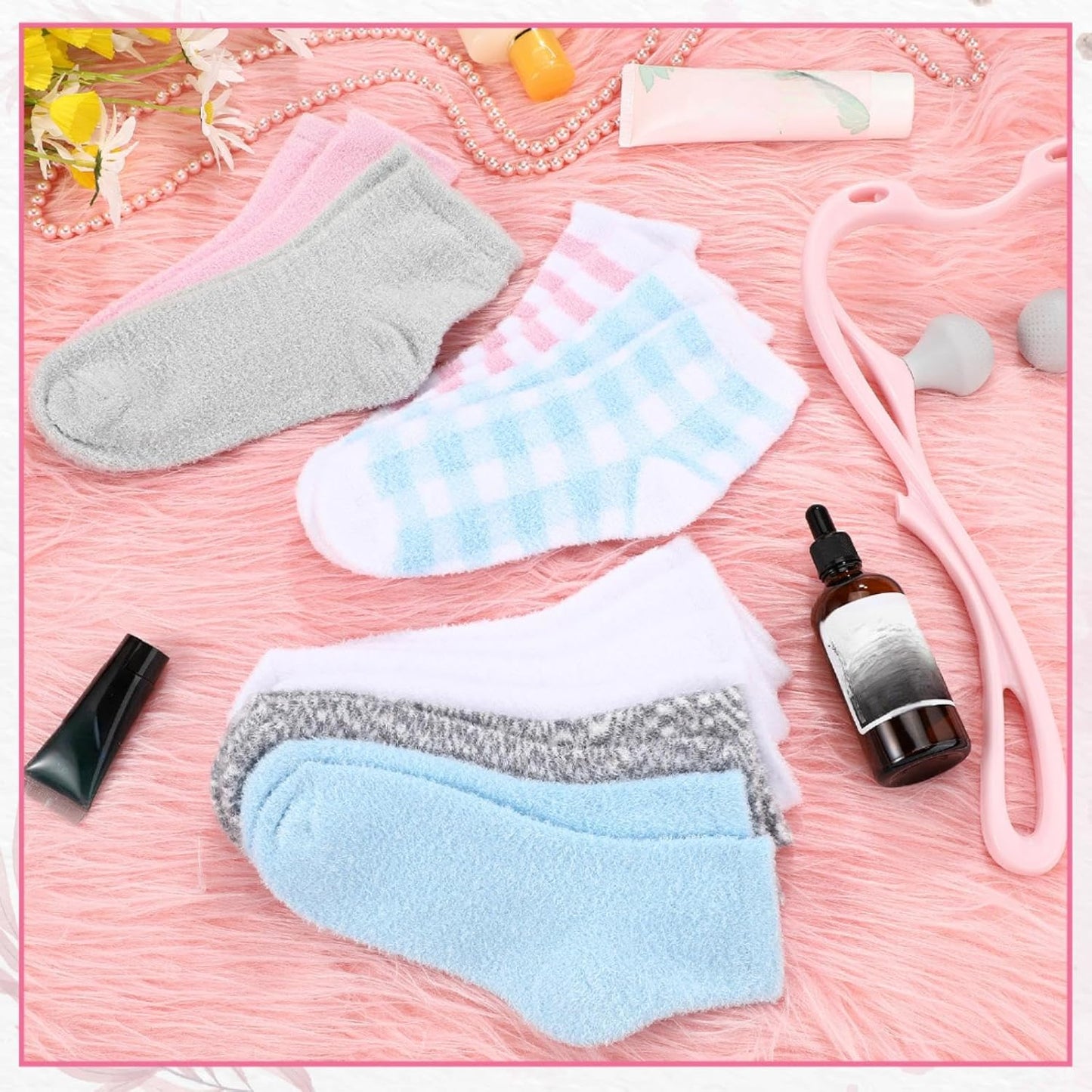 Aloe Infused Spa Socks - Moisturizing Gel Socks for Dry Cracked Feet | Soft & Fuzzy Comfort