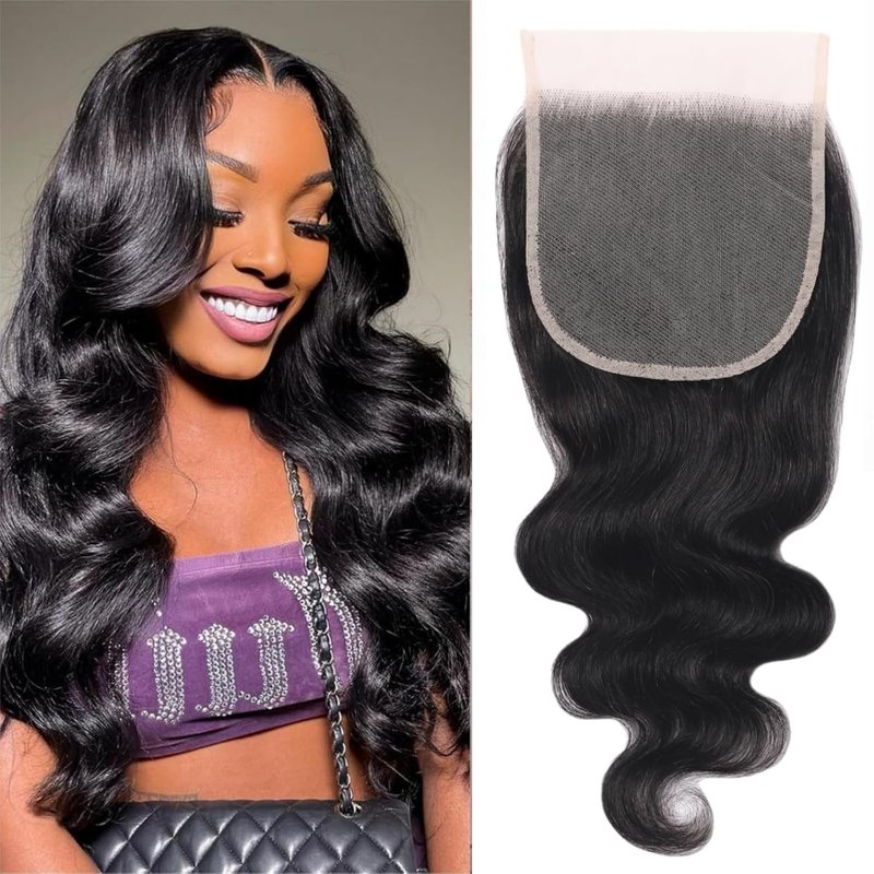 5x5 Transparent HD Lace Closure - Body Wave Human Hair, Pre-Plucked, Natural Black | 16 Inch