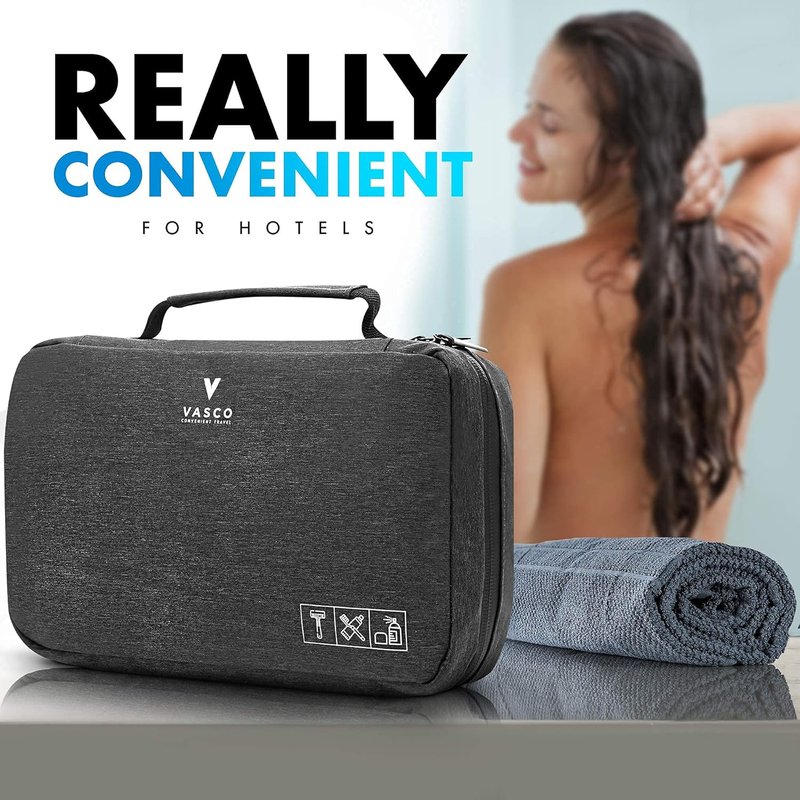 VASCO Hanging Toiletry Bag - Water-Resistant Travel Organizer for Men & Women | Compact Design
