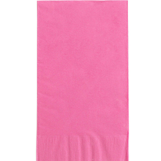 Bright Pink 2-Ply Guest Towels - 8" x 4" (Pack Of 40) - Luxury Paper Hand Towels For Parties & Events