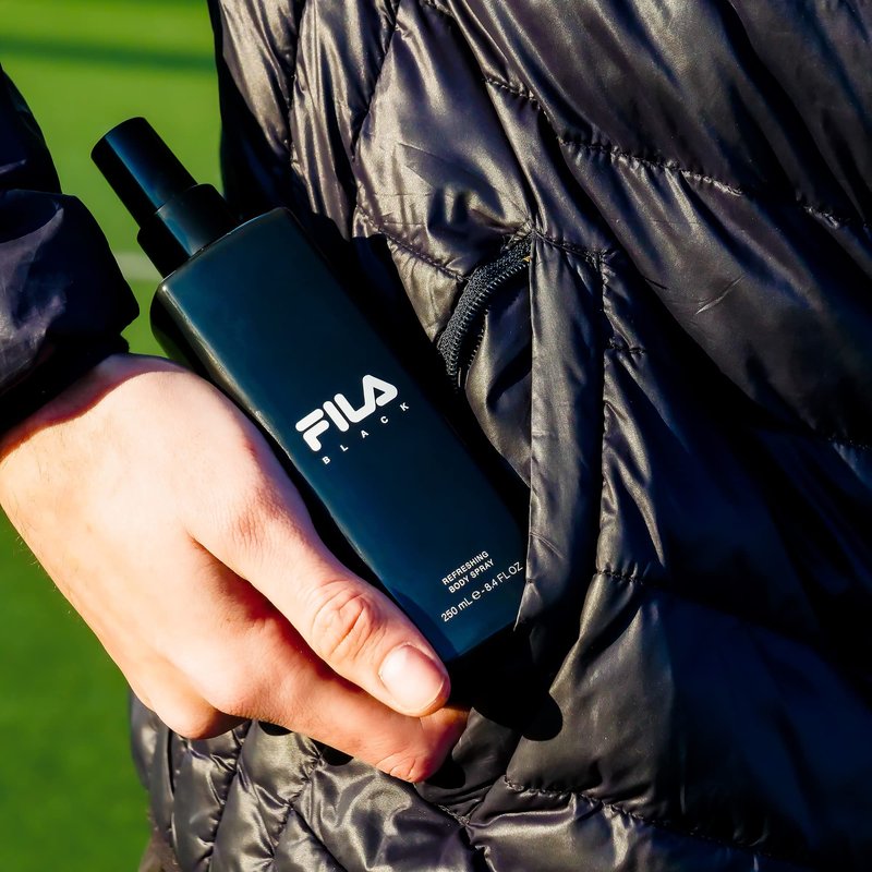 FILA Black - Invigorating and Spicy EDT and Body Spray for Men with Citrus, Jasmine, and Amber Notes - Cologne for Men with Long Lasting Scent - 2 pc