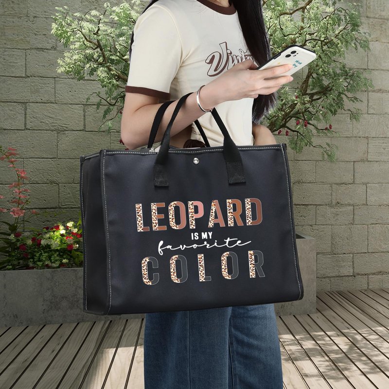 BWWKTOP Leopard Lovers Cosmetic Makeup Bag Leopard Fans Gifts Is My Favorite Color Zipper Pouch Bag For Women Girls (LEOPARD BG)