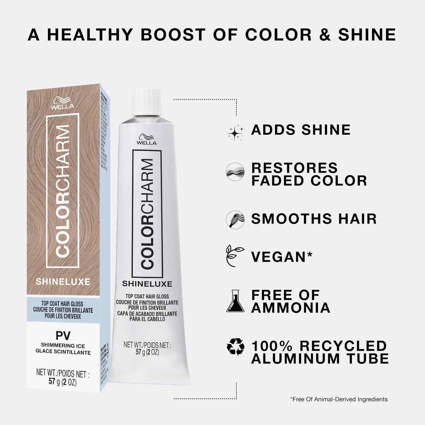 COLORCHARM ShineLuxe Top Coat Hair Gloss | PA Winter Frost | 2 oz.