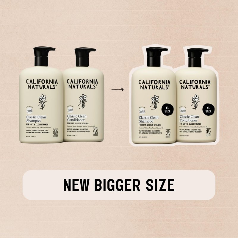 California Naturals Classic Clean Toasted Coconut Shampoo and Conditioner Set, Hair Care for Women & Men, Natural, Vegan, Cruelty, Silicone, Paraben, and Sulfate Free Shampoo, Color Safe, 20 Fl Oz
